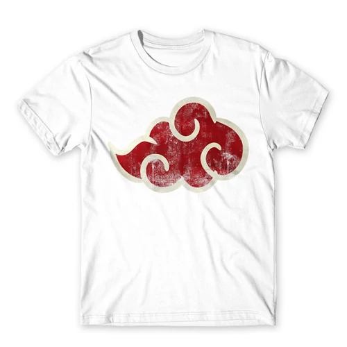 Fehér Naruto férfi rövid ujjú póló - Akatsuki Cloud Logo