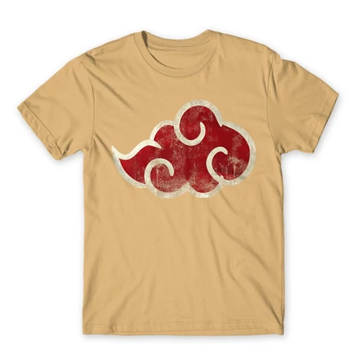 Homok Naruto férfi rövid ujjú póló - Akatsuki Cloud Logo