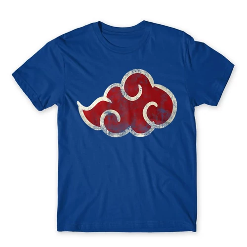 Királykék Naruto férfi rövid ujjú póló - Akatsuki Cloud Logo