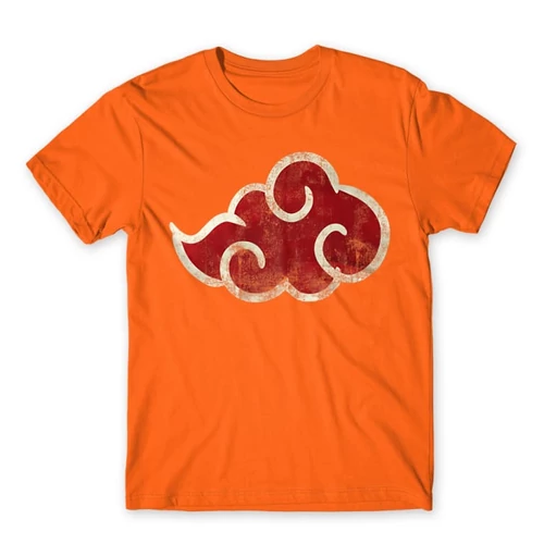 Narancs Naruto férfi rövid ujjú póló - Akatsuki Cloud Logo