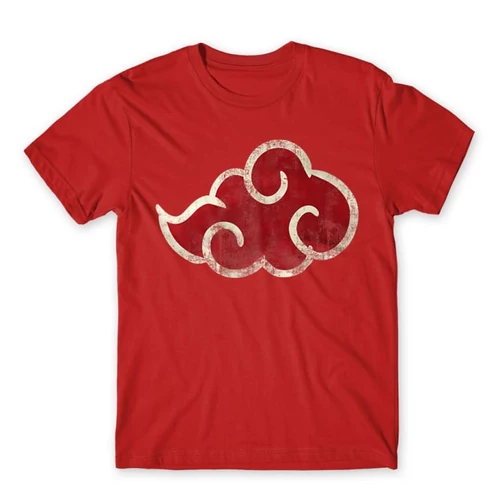 Piros Naruto férfi rövid ujjú póló - Akatsuki Cloud Logo