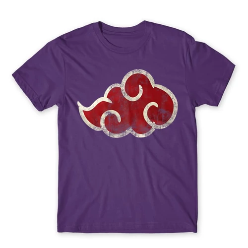 Sötétlila Naruto férfi rövid ujjú póló - Akatsuki Cloud Logo