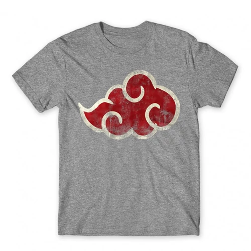 Sportszürke Naruto férfi rövid ujjú póló - Akatsuki Cloud Logo