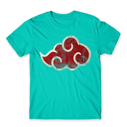 Türkiz Naruto férfi rövid ujjú póló - Akatsuki Cloud Logo