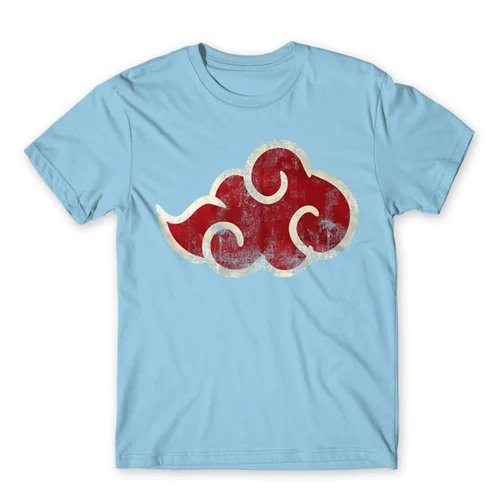 Világoskék Naruto férfi rövid ujjú póló - Akatsuki Cloud Logo
