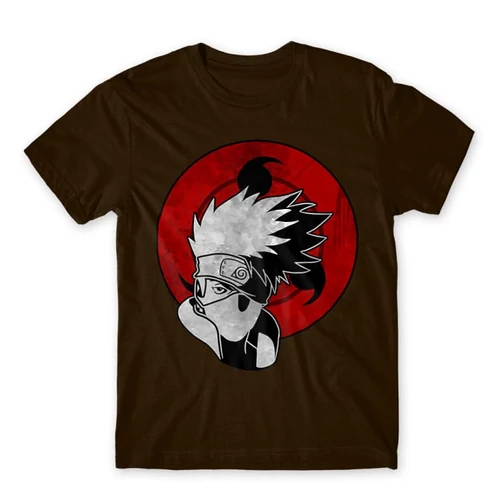 Barna Naruto férfi rövid ujjú póló - Kakashi Sharingan