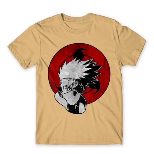 Homok Naruto férfi rövid ujjú póló - Kakashi Sharingan
