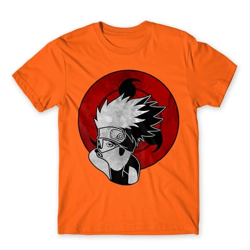 Narancs Naruto férfi rövid ujjú póló - Kakashi Sharingan