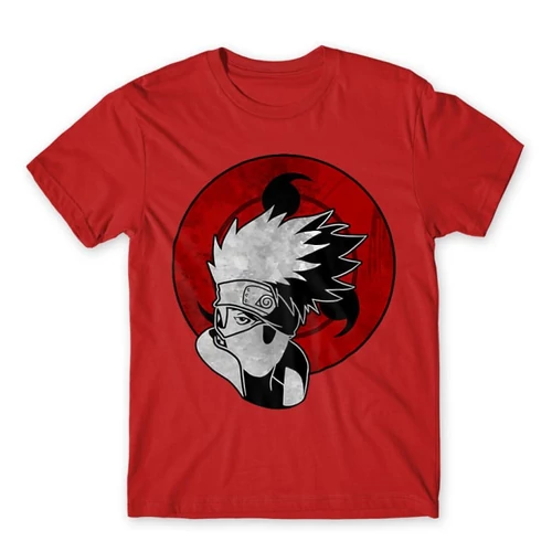 Piros Naruto férfi rövid ujjú póló - Kakashi Sharingan