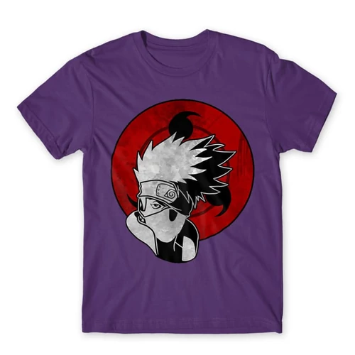 Sötétlila Naruto férfi rövid ujjú póló - Kakashi Sharingan