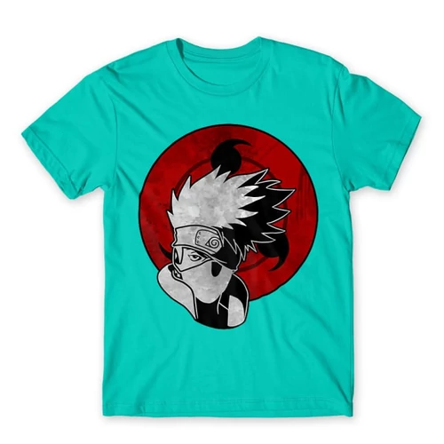 Türkiz Naruto férfi rövid ujjú póló - Kakashi Sharingan