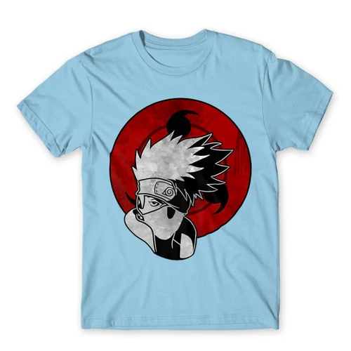 Világoskék Naruto férfi rövid ujjú póló - Kakashi Sharingan