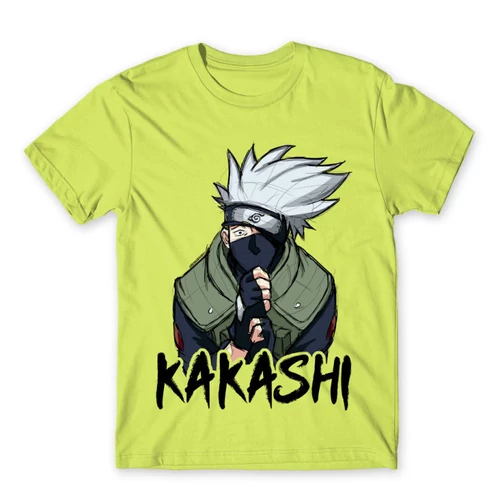 Almazöld Naruto férfi rövid ujjú póló - Kakashi graphic