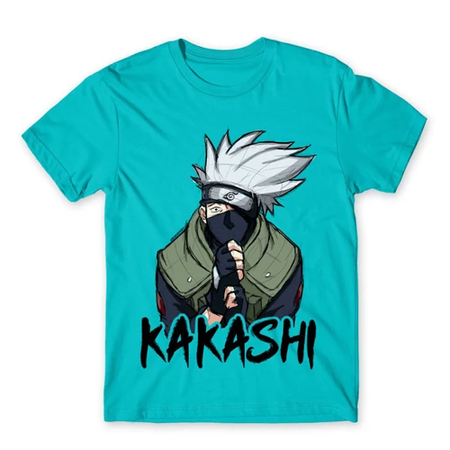 Atollkék Naruto férfi rövid ujjú póló - Kakashi graphic