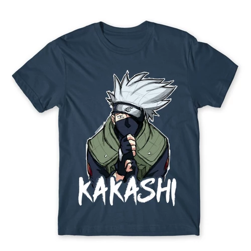 Denim Naruto férfi rövid ujjú póló - Kakashi graphic