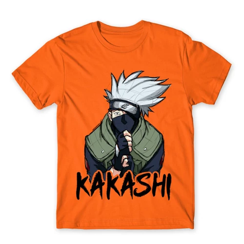 Narancs Naruto férfi rövid ujjú póló - Kakashi graphic