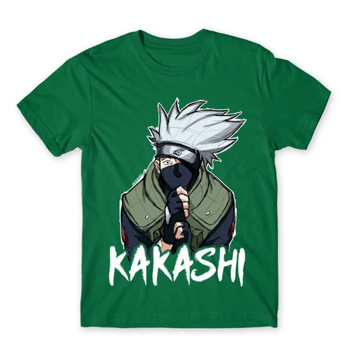 Zöld Naruto férfi rövid ujjú póló - Kakashi graphic