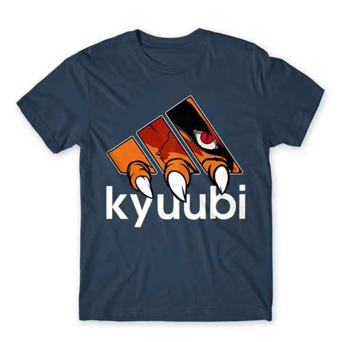 Denim Naruto férfi rövid ujjú póló - Kyuubi Adidas