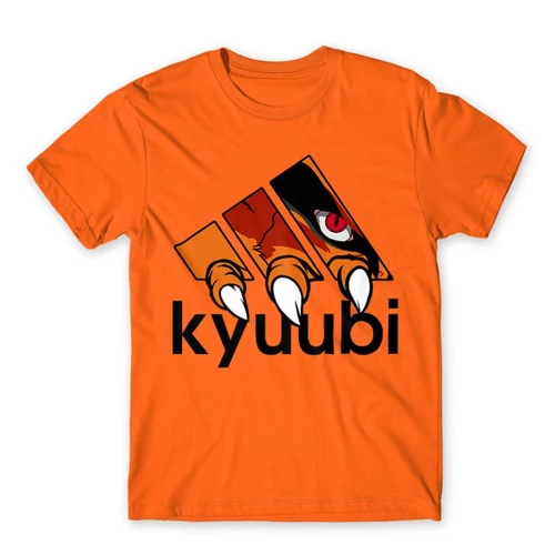 Narancs Naruto férfi rövid ujjú póló - Kyuubi Adidas