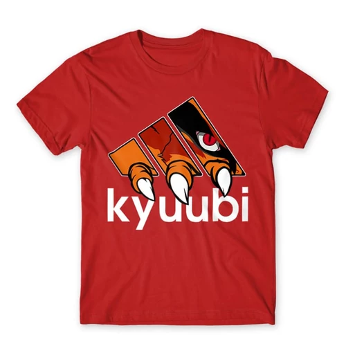Piros Naruto férfi rövid ujjú póló - Kyuubi Adidas
