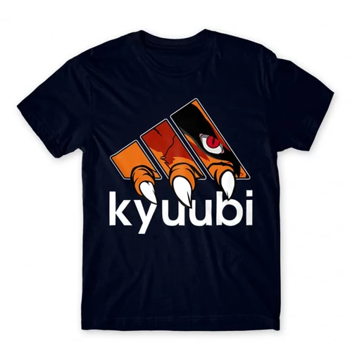 Sötétkék Naruto férfi rövid ujjú póló - Kyuubi Adidas