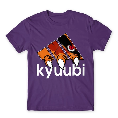 Sötétlila Naruto férfi rövid ujjú póló - Kyuubi Adidas