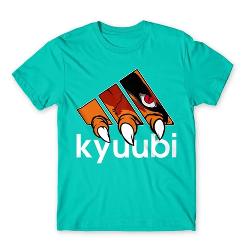 Türkiz Naruto férfi rövid ujjú póló - Kyuubi Adidas