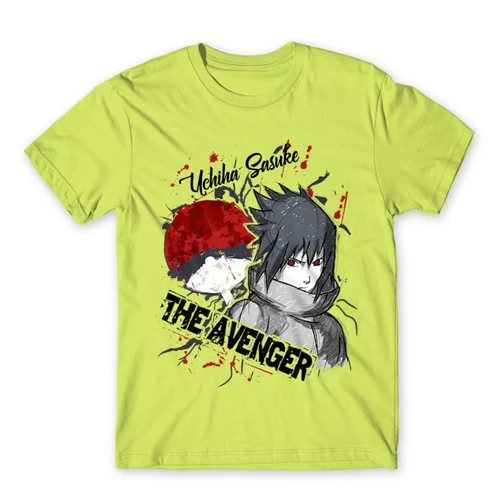 Almazöld Naruto férfi rövid ujjú póló - Sasuke Uchiha - The Avenger