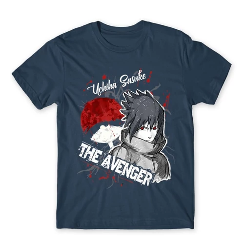 Denim Naruto férfi rövid ujjú póló - Sasuke Uchiha - The Avenger