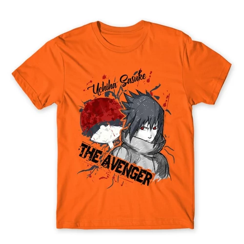 Narancs Naruto férfi rövid ujjú póló - Sasuke Uchiha - The Avenger