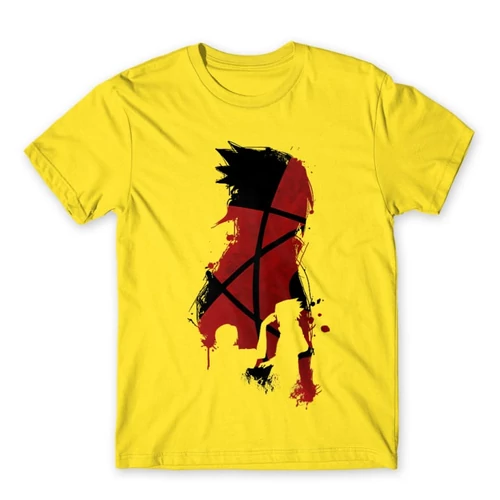 Citromsárga Naruto férfi rövid ujjú póló - Sasuke and Itachi
