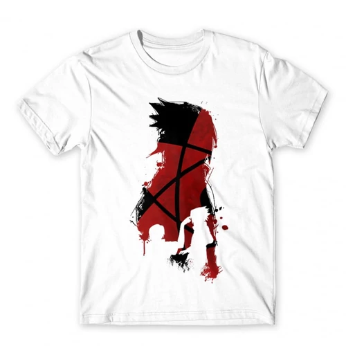 Fehér Naruto férfi rövid ujjú póló - Sasuke and Itachi