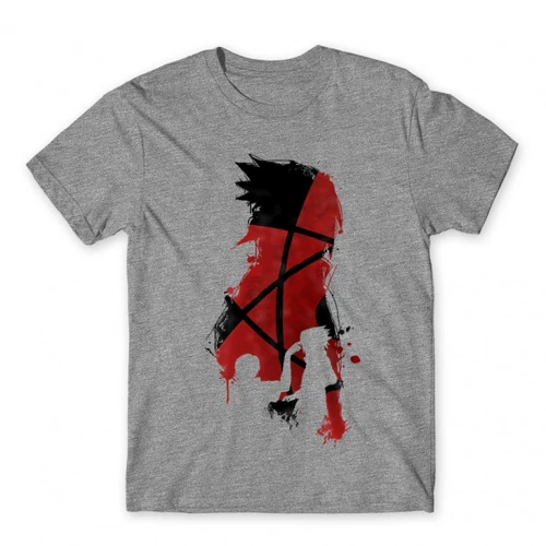 Sportszürke Naruto férfi rövid ujjú póló - Sasuke and Itachi