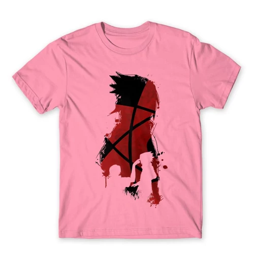 Világos rózsaszín Naruto férfi rövid ujjú póló - Sasuke and Itachi