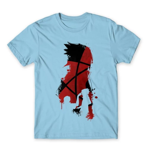 Világoskék Naruto férfi rövid ujjú póló - Sasuke and Itachi