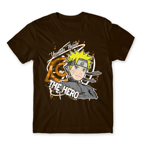 Barna Naruto férfi rövid ujjú póló - Uzumaki Naruto