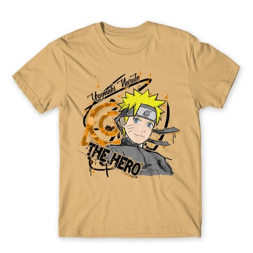 Homok Naruto férfi rövid ujjú póló - Uzumaki Naruto