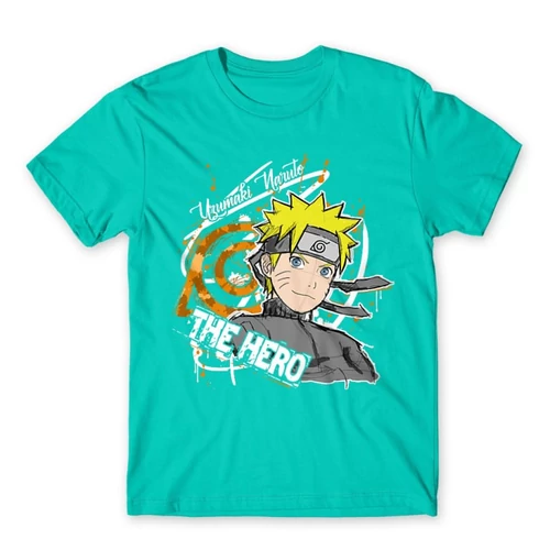 Türkiz Naruto férfi rövid ujjú póló - Uzumaki Naruto