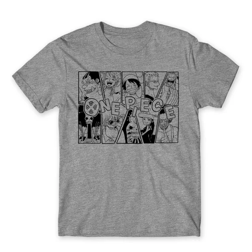 Sportszürke One Piece férfi rövid ujjú póló - Black and White