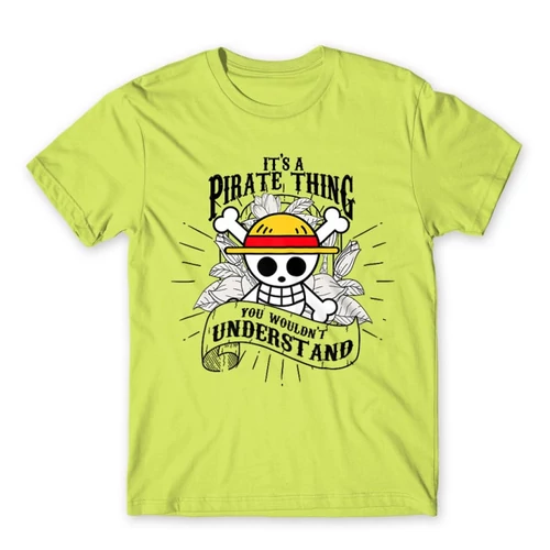 Almazöld One Piece férfi rövid ujjú póló - It’s A Pirate Thing