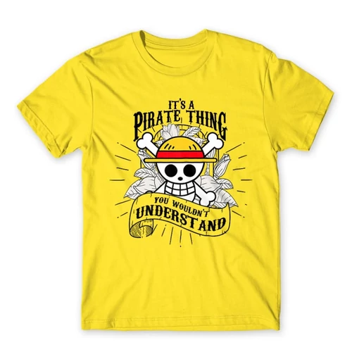 Citromsárga One Piece férfi rövid ujjú póló - It’s A Pirate Thing
