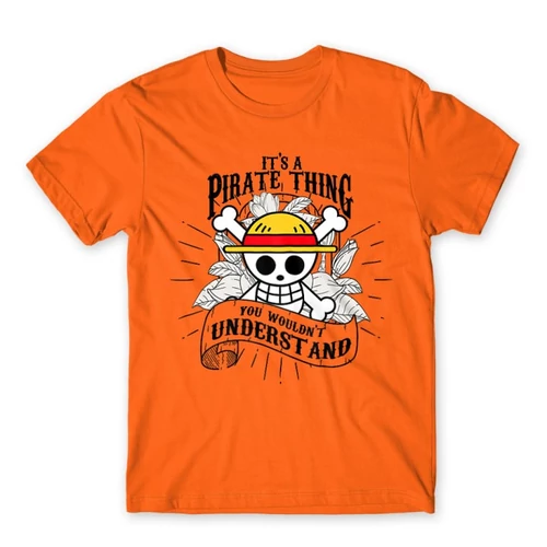Narancs One Piece férfi rövid ujjú póló - It’s A Pirate Thing