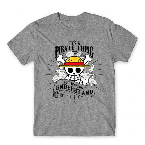 Sportszürke One Piece férfi rövid ujjú póló - It’s A Pirate Thing