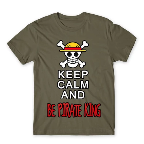 Cink One Piece férfi rövid ujjú póló - Keep Calm and Be Pirate King