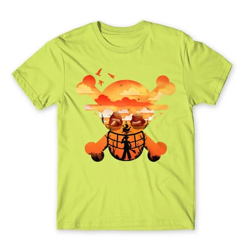 Almazöld One Piece férfi rövid ujjú póló - Logo Silhouette
