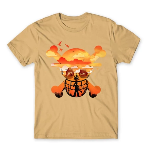 Homok One Piece férfi rövid ujjú póló - Logo Silhouette