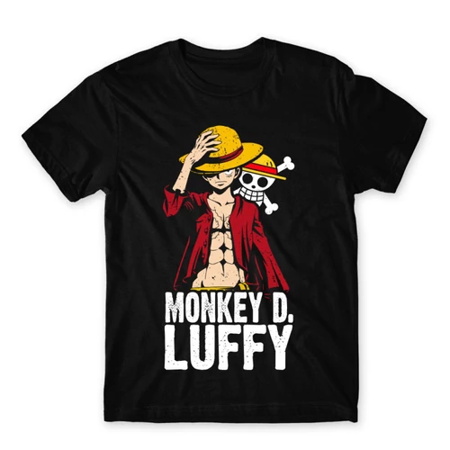 Fekete One Piece férfi rövid ujjú póló - Luffy Color