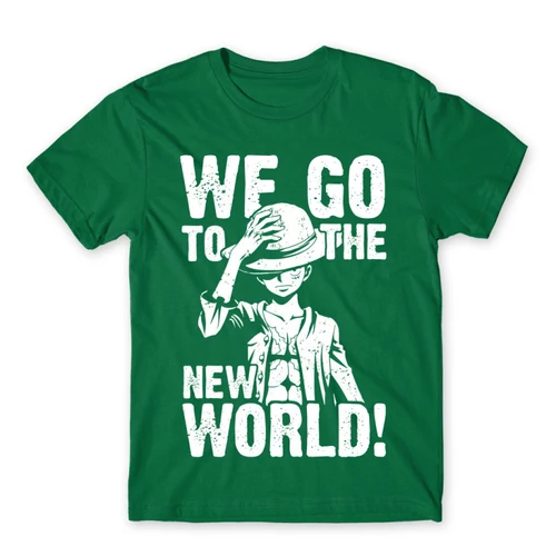 Zöld One Piece férfi rövid ujjú póló - Luffy Monochrome