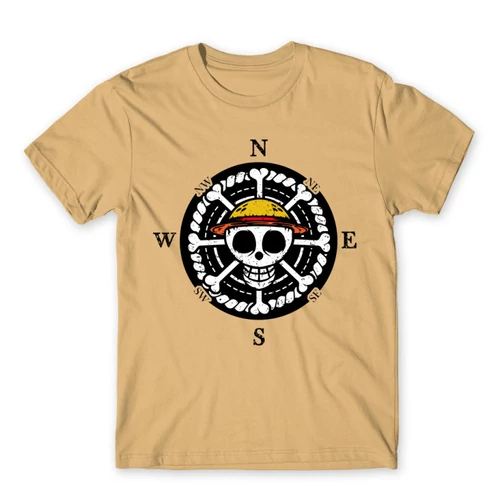 Homok One Piece férfi rövid ujjú póló - One Piece Compass