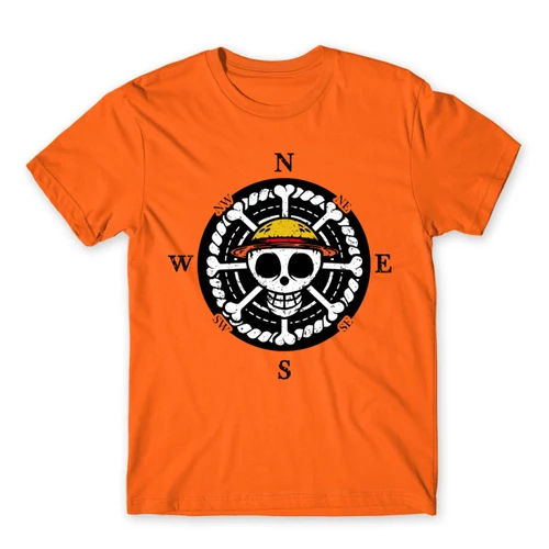 Narancs One Piece férfi rövid ujjú póló - One Piece Compass